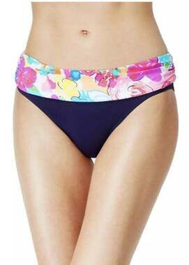 Anne Cole Signature Women’s Brights Hipster Bikini Bottoms Navy Blue NEW S 2 4